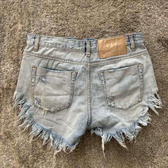Sz 24 One Teaspoon High-Waisted Denim Shorts - Picture 2 of 2